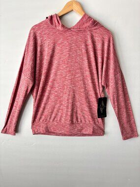 Skechers Vibe Hoodie Women Small NWT Coral Pink Space Dye Loungewear Gym